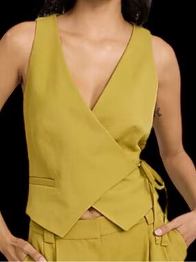 Express Mustard Yellow Wrap Tank Top